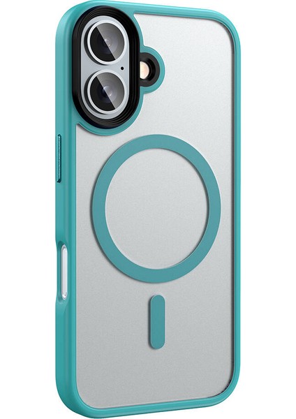 Apple iPhone 16 Kılıf Mat Arka Yüzey Wireless Şarj Özellikli Zore Flet Magsafe Kapak-Siyah indirimleri