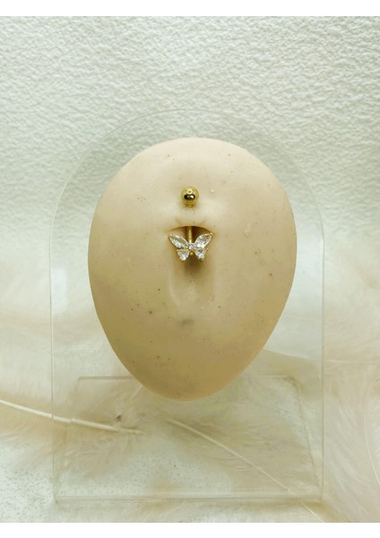 Cerrahi Çelik Altın Rengi Göbek Piercing Küpe