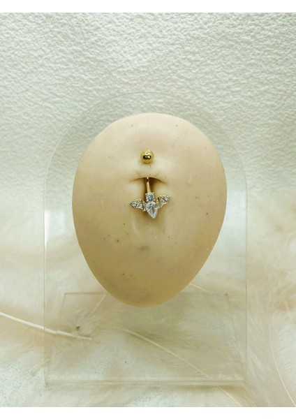 Cerrahi Çelik Altın Rengi Göbek Piercing Küpe