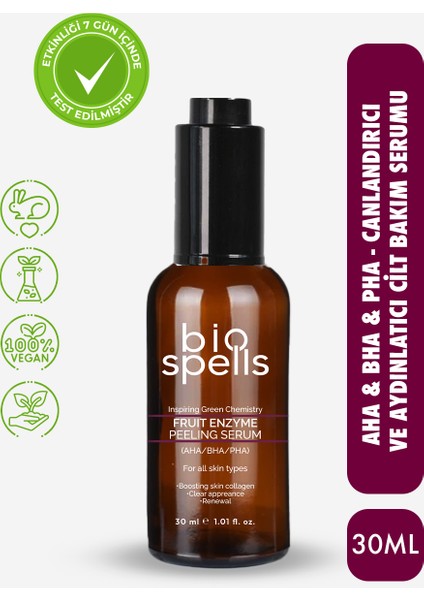 Fruit Enzyme Peeling Serum 30ml - Aha & Bha & Pha Canlandırıcı & Aydınlatıcı Cilt Bakım Serumu