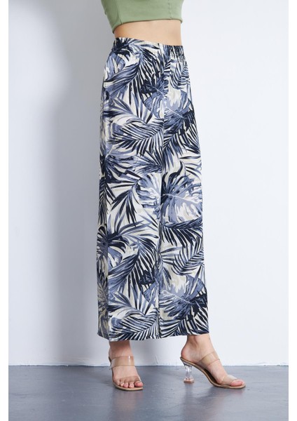 Desenli Beli Lastikli Palazzo Pantolon - BGP21 fiyatları