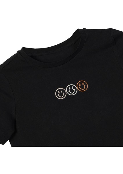 Bisiklet Yaka Nakışlı Kız Çocuk T-Shirt - CK603 fiyatları