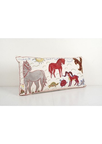 Hayvan Desenli Vintage Etnik Suzani Kırlent Kılıfı El Dokuma Kırlent Kılıf fiyatları