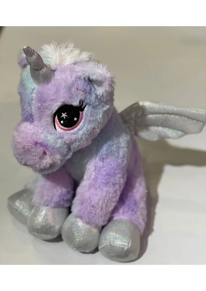 Unicorn Lila Renkli Simli Parlak Peluş Uyku Arkadaşı Çocuk Oyuncak 40 cm