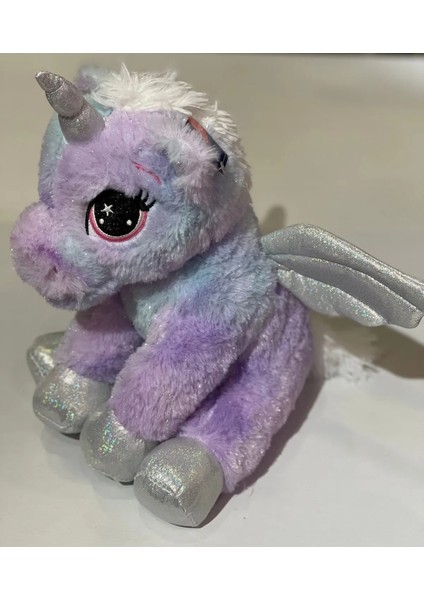 Unicorn Lila Renkli Simli Parlak Peluş Uyku Arkadaşı Çocuk Oyuncak 40 cm