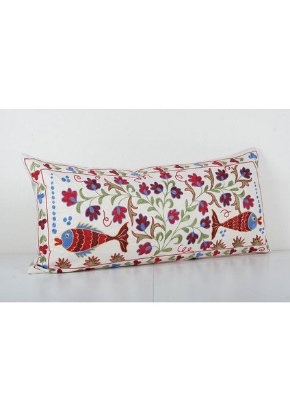 Hayvan Desenli Etnik Suzani Kırlent Kılıfı El Dokuma Kırlent Kılıf 45 x 95 cm fiyatları