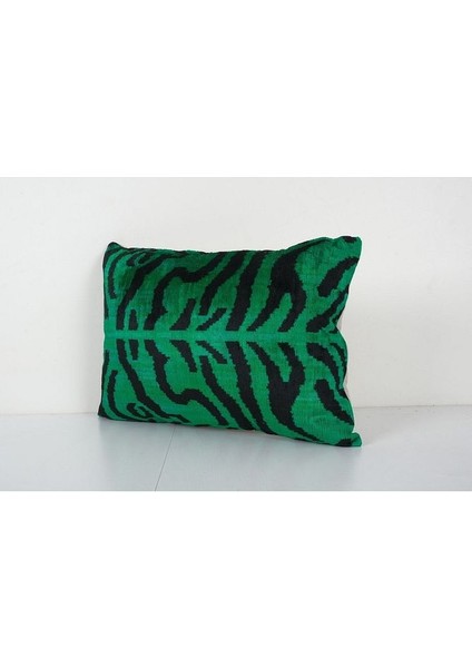 Yeşil Renkli Kadife Ikat Yastık Kılıfı modelleri
