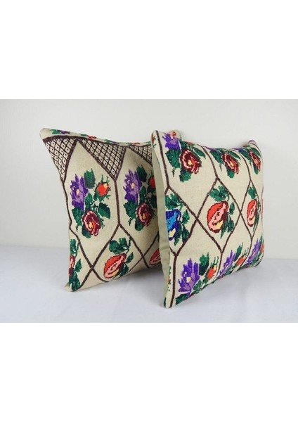 Çiçek Işlemeli Set Kilim Kırlent Kılıf fiyatları