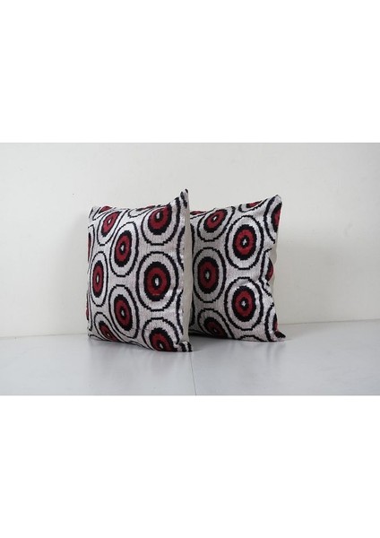 Geometric Desenli Kadife Ikat Yastık Kılıfı modelleri
