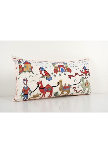 Hayvan Desenli Vintage Etnik Suzani Kırlent Kılıfı El Dokuma Kırlent Kılıf fiyatları