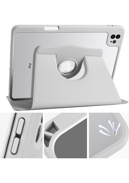 Apple iPad Pro 13 Inc M4 (2024) Yatay ve Dikey Dönebilen Standlı Kalem Şarjına Uygun Darbe Dayanıklı Thermix Kılıf A2925 A2926 fiyatları