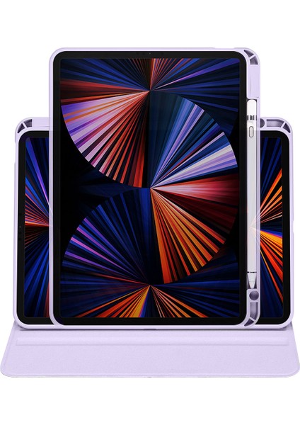 Apple iPad Air 4 10.9 Inc (2020) Yatay ve Dikey Dönebilen Standlı Kalem Şarjına Uygun Darbe Dayanıklı Thermix Kılıf A2316 A2324 A2325 A2072