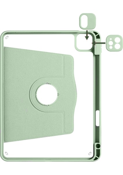 Apple iPad Pro 12.9 Inc 6. Nesil (2022) Yatay ve Dikey Dönebilen Standlı Kalem Şarjına Uygun Darbe Dayanıklı Thermix Kılıf A2436 A2437 A2764 fırsatları