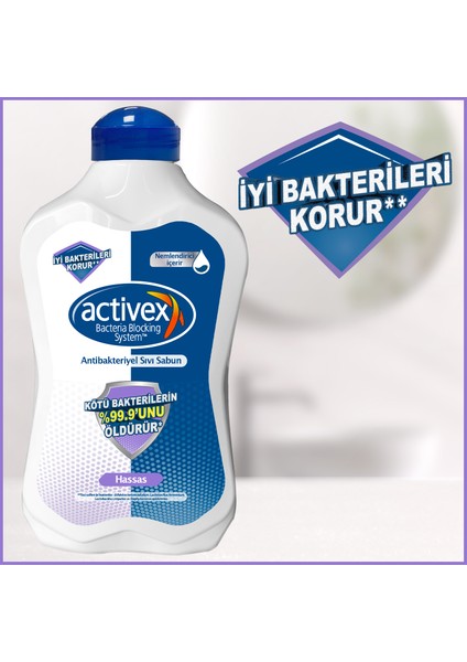 Antiibakteriyel Sıvı Sabun Hassas 2x1.5 Lt + 500 ml