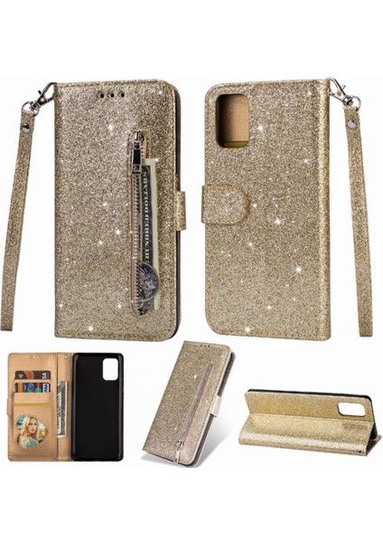 Samsung Galaxy Zipper Manyetik Kapatma Kart Tutucu Için Fermuarlı Cebi Durumda (Yurt Dışından)