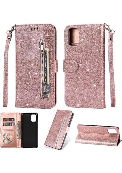 Samsung Galaxy Zipper Manyetik Kapatma Kart Tutucu Için Fermuarlı Cebi Durumda (Yurt Dışından)