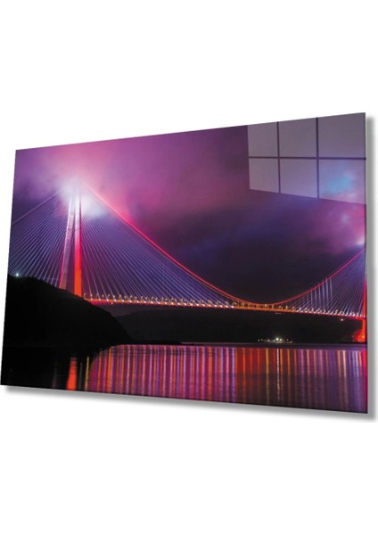 Teknoo- Istanbul Boğazı Manzara 4mm Dayanıklı Cam Tablo Temperli Cam