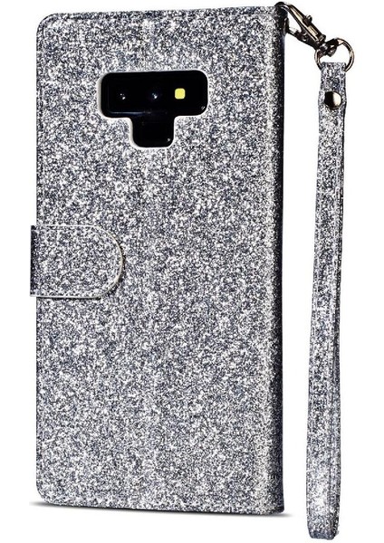 Samsung Galaxy Note9 Glitter Cüzdan Kılıf Manyetik Için Fermuarlı Cebi Durumda (Yurt Dışından)