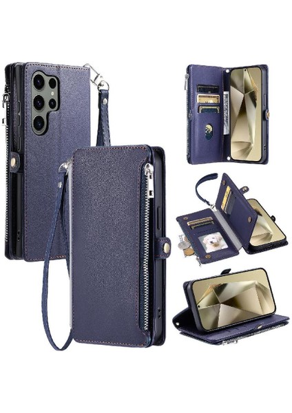Samsung Galaxy S24 Için Crossbody Durumda Ultra Uzun Kordon 9 Kart Yuvaları (Yurt Dışından)