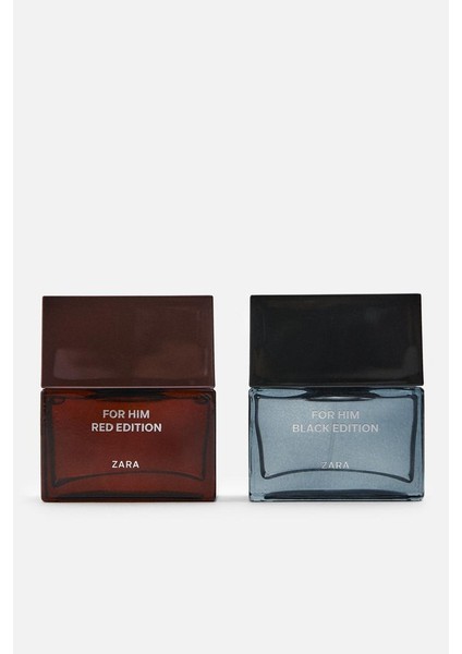 For Hım Black Edt + Zara Hım Red Edıtıon Edp 2x 50ML Erkek Parfüm Seti