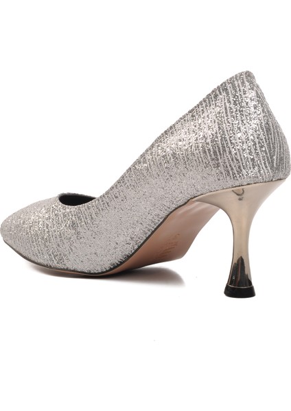 PC-54049 Gümüş Kadın Topuklu Ayakkabı fırsatları