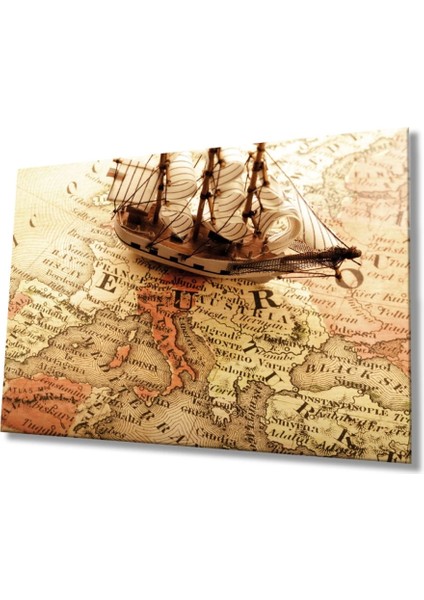 Teknoo- Dünya Haritası 5 Cam Tablo