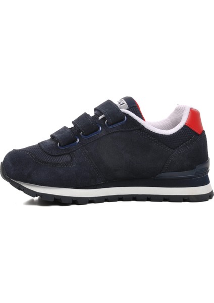 Peru 102 19250-F Lacivert-Kırmızı Cırtlı Unisex Çocuk Sneaker