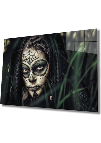 Teknoo- Kafatası Makyajı Yerli Kadın , Ev ve Ofis Duvar Dekoru