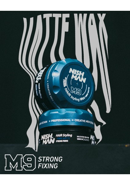 M9 Güçlü Sabitleme Mat Wax -Kısa Ve Dalgalı Saçlar Için Esnek Fiber Saç Şekillendirici 100 Ml
