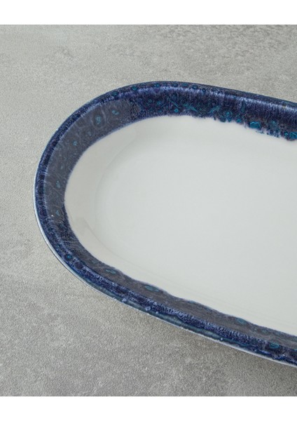 Larry Porselen Kayık Tabak 29 cm Lacivert modelleri
