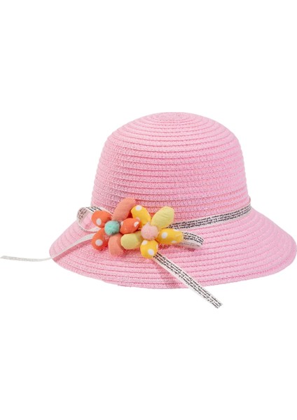 Bebe Hasır Şapka (2-6 Yaş) Y24700-03 Pembe