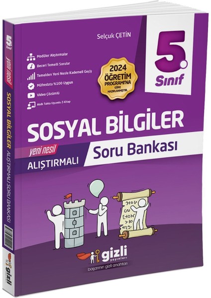 Gizli Yayınları 5.sınıf Sosyal Bilgiler Alıştırmalı Soru Bankası