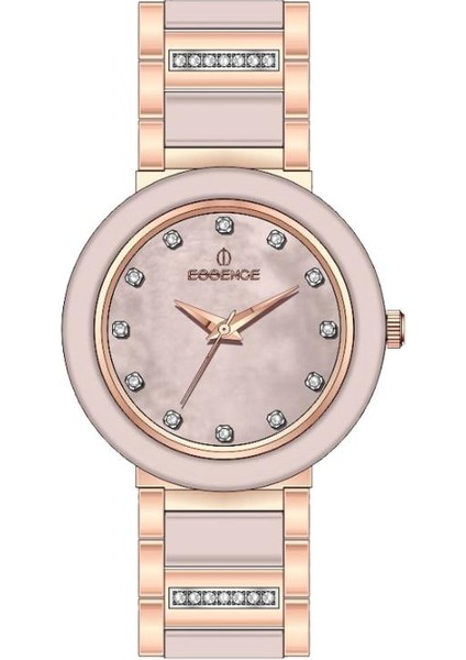ES6902FE.580 Seramik ve Taşlı Tasarım 5 Atm Suya Dayanıklı Çelik Kordon Rose Kadın Kol Saati