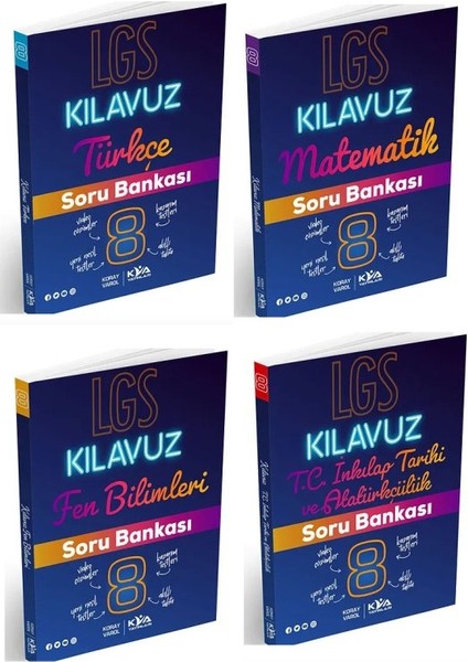 8. Sınıf LGS Kılavuz 4'lü Soru Bankası Seti