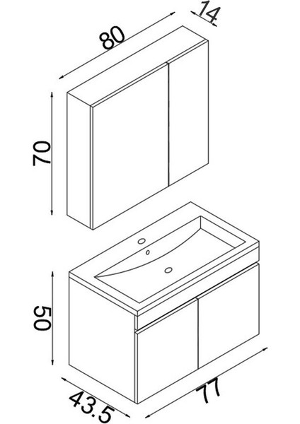 Tokyo 80 cm Mdf Banyo Dolabı Seti indirimleri