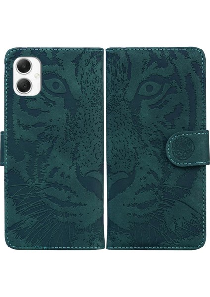 Samsung Galaxy A06 Kickstand Koruyucu Kabartmalı Sevimli Kaplan Için Flip Case (Yurt Dışından)