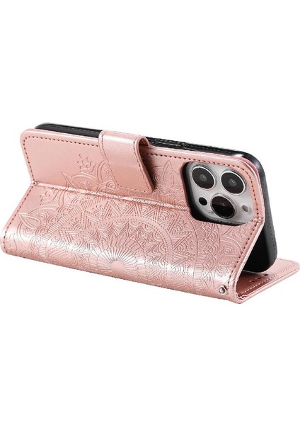 IPhone 15 Için Flip Case Pro Max Cüzdan Kılıf Totem Kabartma Kickstand Pu (Yurt Dışından)