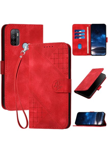 Oppo Için Flip Case A53 4g Yüksek Kaliteli Deri Telefon Kılıfı ile Kabartmalı (Yurt Dışından)