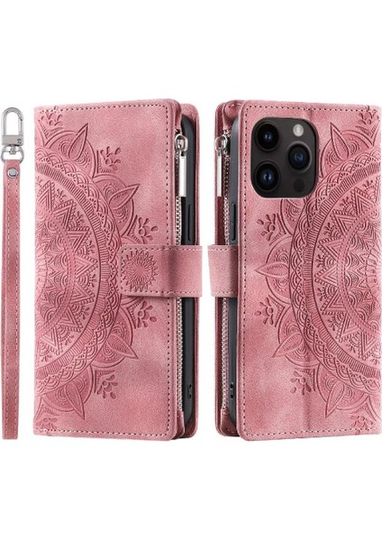 El Kayışı Totem Cüzdan ile IPhone 16 Pro Max Kickstand Için Flip Case (Yurt Dışından)