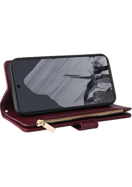 Google Piksel 8 Pro Kayış Kart Yuvaları Için Flip Case Darbeye Cüzdan (Yurt Dışından)