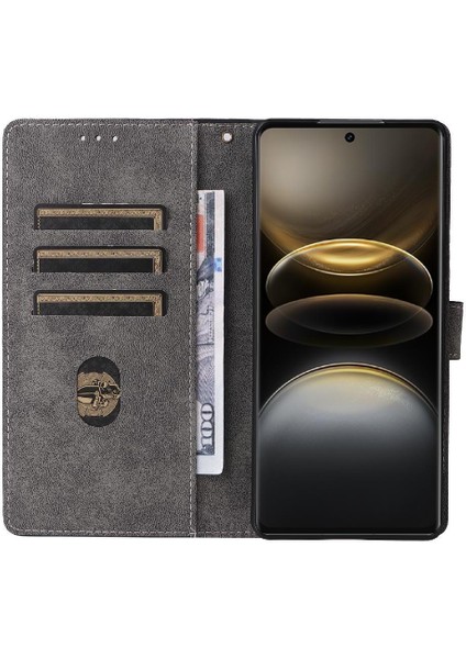 Vivo X100 Için Kılıf Ultra 5g Flip Folio Cüzdan Rfıd Engelleme Pu Deri (Yurt Dışından)