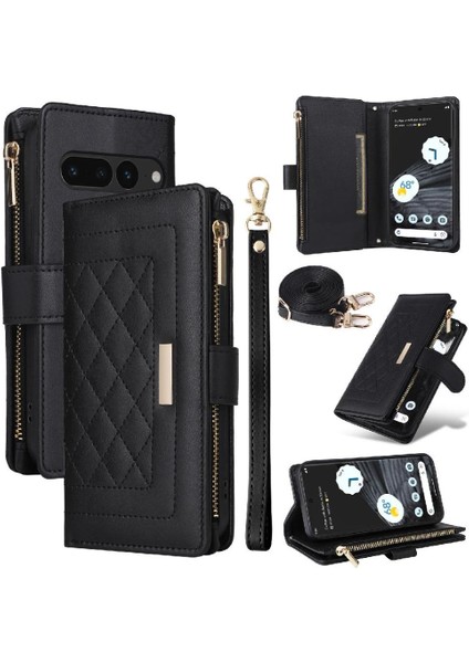 MY Boutique1 Google Piksel 7 Pro Kayış Darbeye Dayanıklı Cüzdan Kart Yuvaları Için Flip Case (Yurt Dışından)