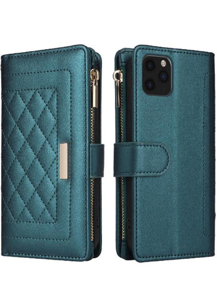 IPhone 11 Pro Max Darbeye Dayanıklı Kayış Kart Yuvaları Cüzdan Için Flip Case (Yurt Dışından)