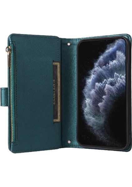 IPhone 11 Pro Max Darbeye Dayanıklı Kayış Kart Yuvaları Cüzdan Için Flip Case (Yurt Dışından)