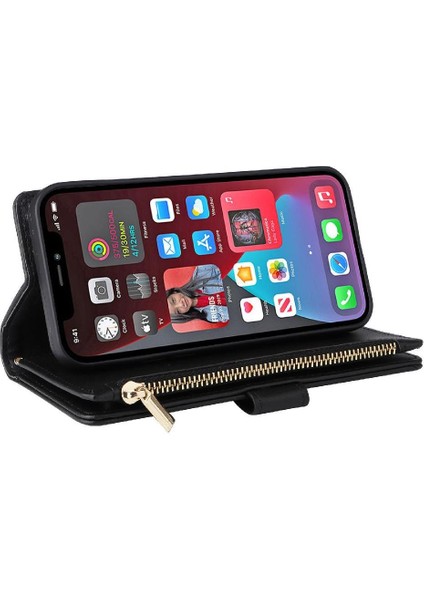 IPhone 12 Için Flip Case Pro Max Kart Yuvaları Kayış Cüzdan Darbeye (Yurt Dışından)