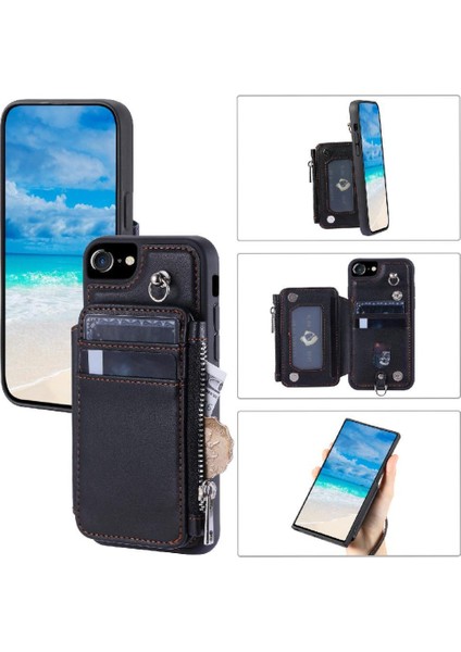 IPhone Se3 Için Cüzdan Durumda/folio Flip Folio Kılıf Kickstand Rfıd Engelleme 3 (Yurt Dışından)