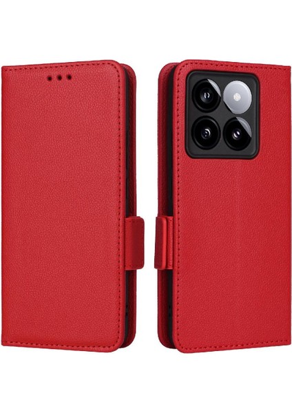 Xiaomi 14T Manyetik Pu Deri Yan Toka Cüzdan Kart Yuvaları Için Flip Case (Yurt Dışından) modelleri