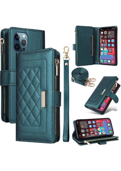 IPhone 12 Için Flip Case Pro Max Kart Yuvaları Kayış Cüzdan Darbeye (Yurt Dışından)