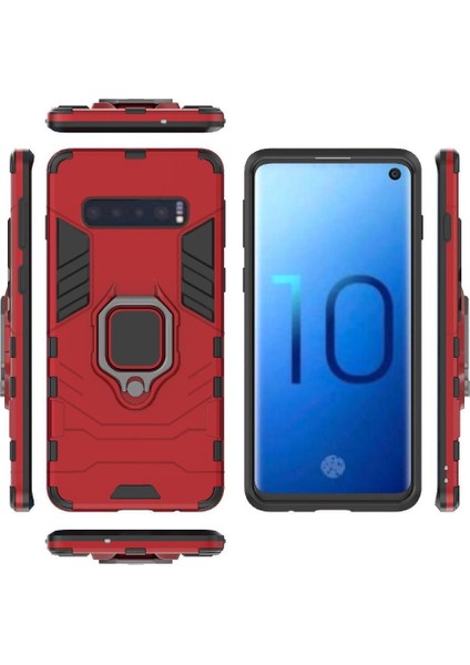 Halka Araba Dağı Kickstand Kılıf Galaxy S10 Darbeye Metal Halka (Yurt Dışından)