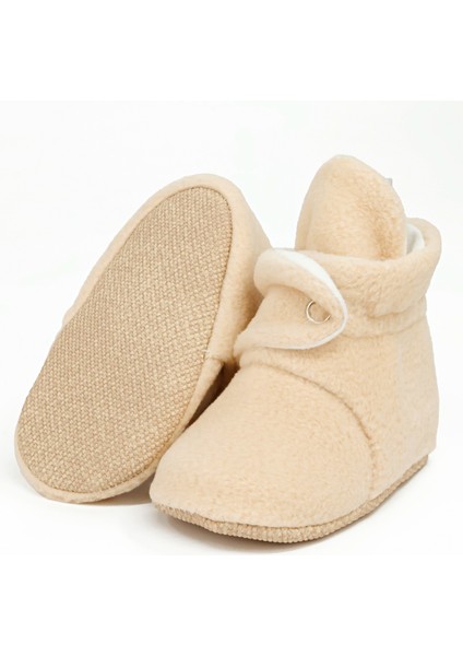Polar Bebek Pandufu, Kaydırmaz Taban, Ev Botu, Kreş Ayakkabısı Patik, Bej